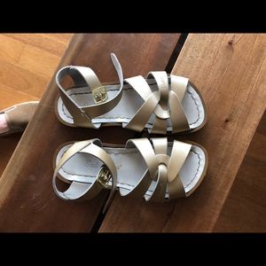 Gold saltwater sandals.  Size 13